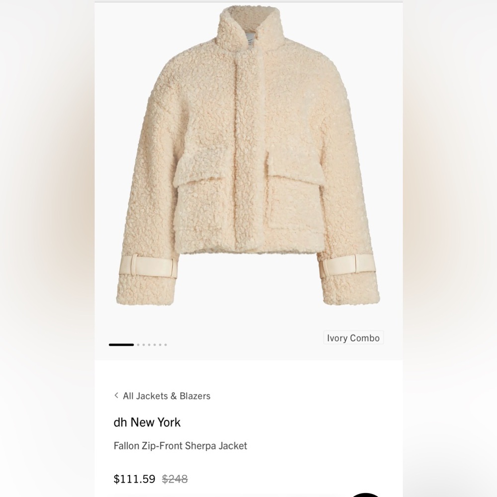 Sherpa Jacket- Zip Front, Trucker Style ( Never Worn )